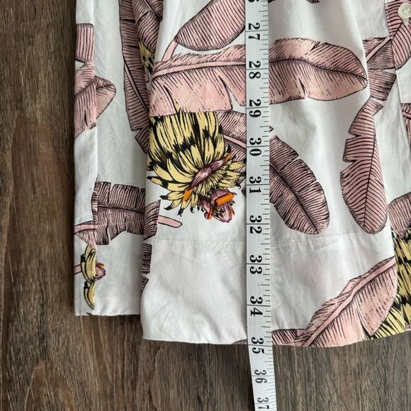 Desmond & Dempsey x H&M Balloon-sleeved Cotton Dress in Banana Leaf Print - Picture 9 of 10